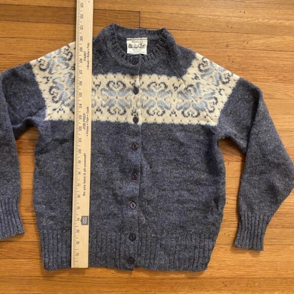 Edinburgh Woollen Mill Cardigan Womens Small Shetland Wool Fair Isle Scotland - Picture 4 of 9